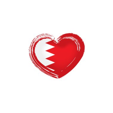 Bahreyn bayrağı, beyaz arkaplanda vektör illüstrasyonu