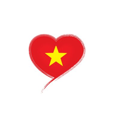 Vietnam bayrağı, beyaz arka planda vektör illüstrasyonu