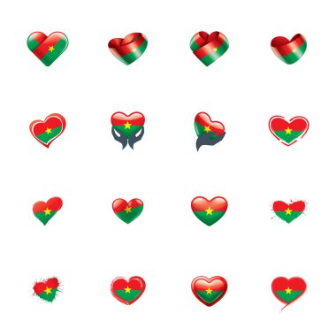 Burkina Faso bayrağı, beyaz arkaplanda vektör illüstrasyonu