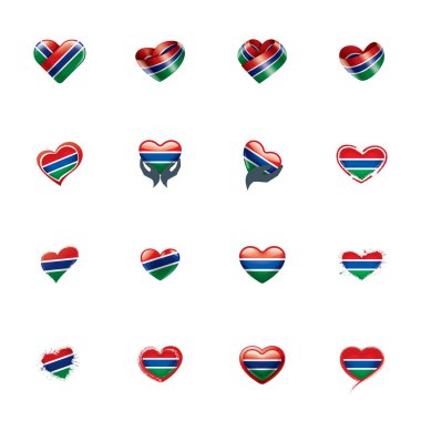 Gambiya bayrağı, beyaz arkaplanda vektör çizimi