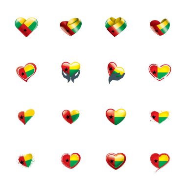 Gine Bissau bayrağı, beyaz arkaplanda vektör çizimi