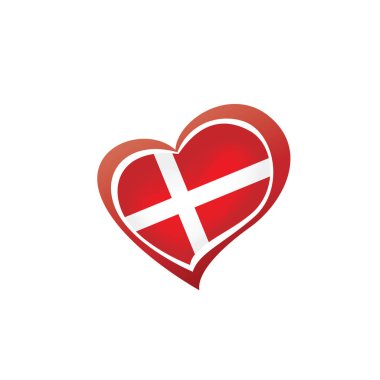 Danimarka bayrağı, beyaz bir arka plan üzerinde vektör çizim