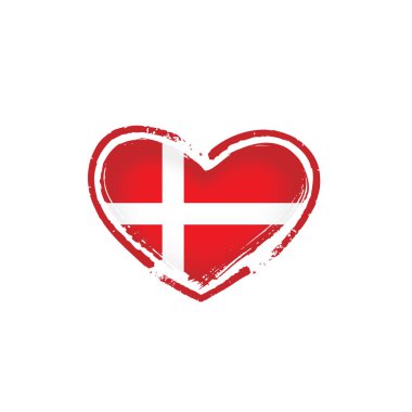 Danimarka bayrağı, beyaz bir arka plan üzerinde vektör çizim