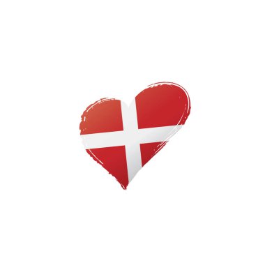 Danimarka bayrağı, beyaz bir arka plan üzerinde vektör çizim