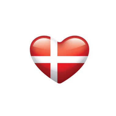 Danimarka bayrağı, beyaz bir arka plan üzerinde vektör çizim