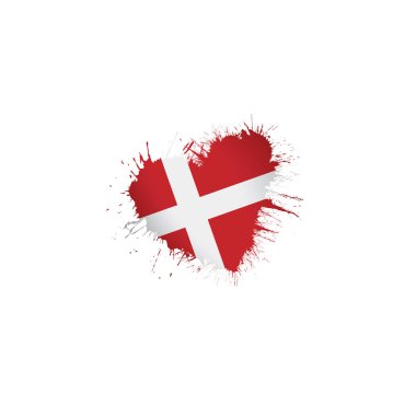 Danimarka bayrağı, beyaz bir arka plan üzerinde vektör çizim