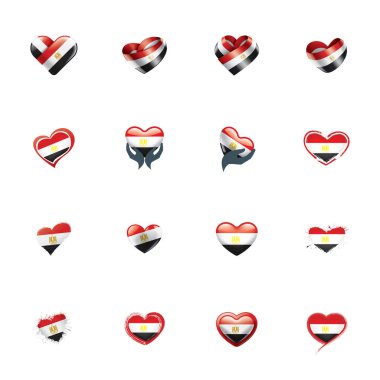 Mısır bayrağı, beyaz bir arka plan üzerinde vektör çizim