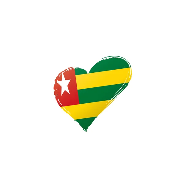 Togo flag, ilustración vectorial sobre fondo blanco. — Vector de stock