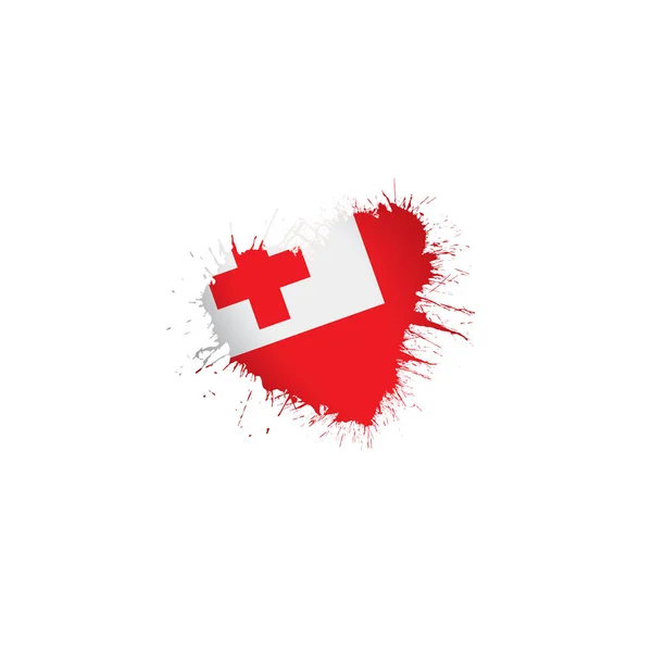 Drapeau Tonga, illustration vectorielle sur fond blanc. — Image vectorielle