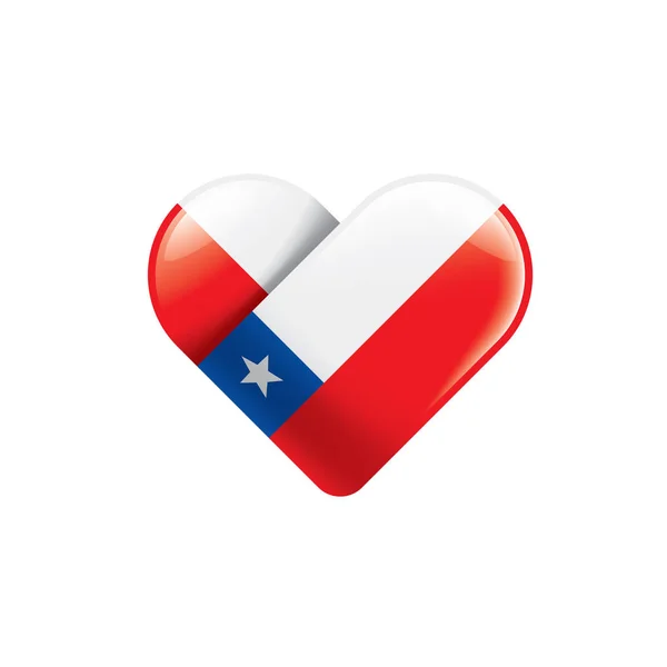 Chile vlajka, vektorové ilustrace na bílém pozadí. — Stockový vektor
