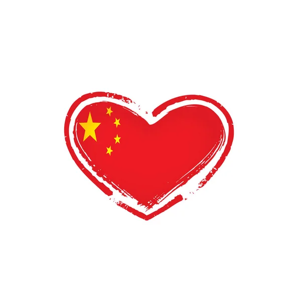 Kína zászló, vektor illusztráció fehér alapon. — Stock Vector
