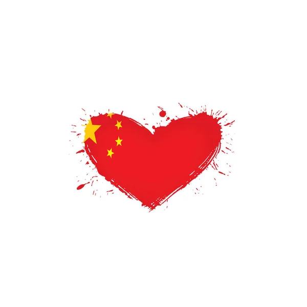 Drapeau de Chine, illustration vectorielle sur fond blanc. — Image vectorielle