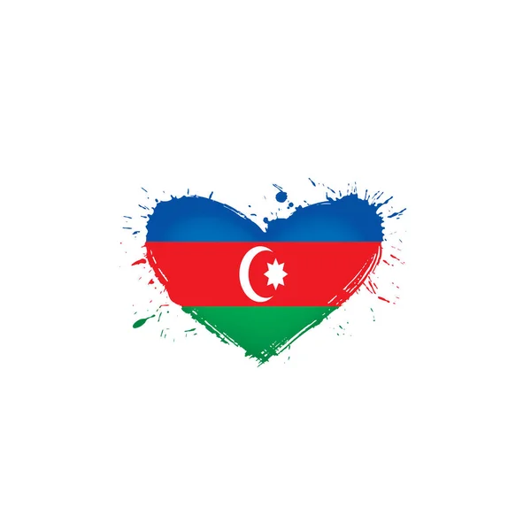 Flagge Aserbaidschans, Vektorabbildung auf weißem Hintergrund — Stockvektor