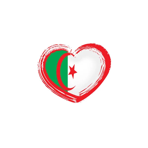 Cezayir bayrağı, beyaz arkaplanda vektör illüstrasyonu — Stok Vektör