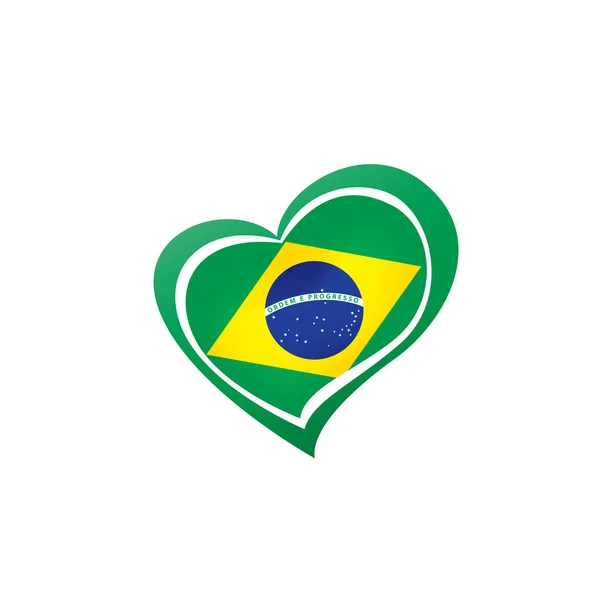 Brazílie Národní Vlajka Vektorové Ilustrace Bílém Pozadí — Stockový vektor