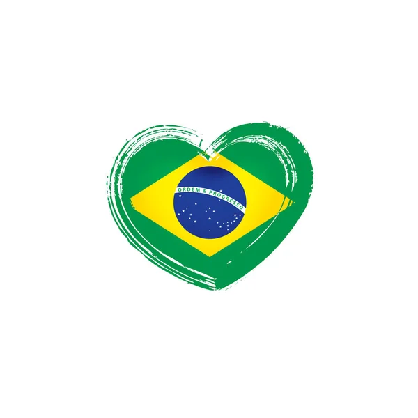 Флаг Бразилии, векторная иллюстрация на белом фоне — стоковый вектор