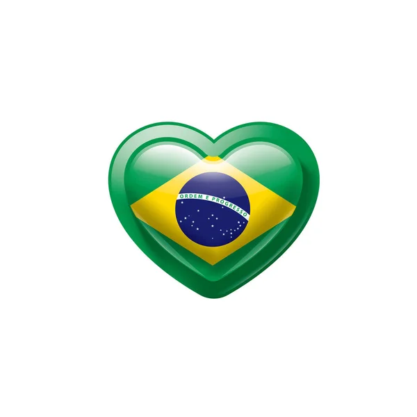 Vlajka Brazílie, vektorové ilustrace na bílém pozadí — Stockový vektor