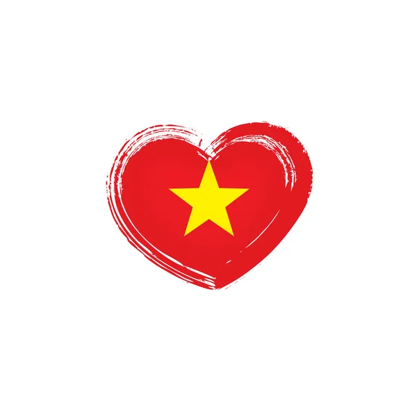 Vietnam bayrağı, beyaz arka planda vektör illüstrasyonu — Stok Vektör