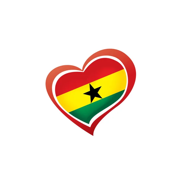 Bandera de Ghana, ilustración vectorial sobre fondo blanco — Vector de stock