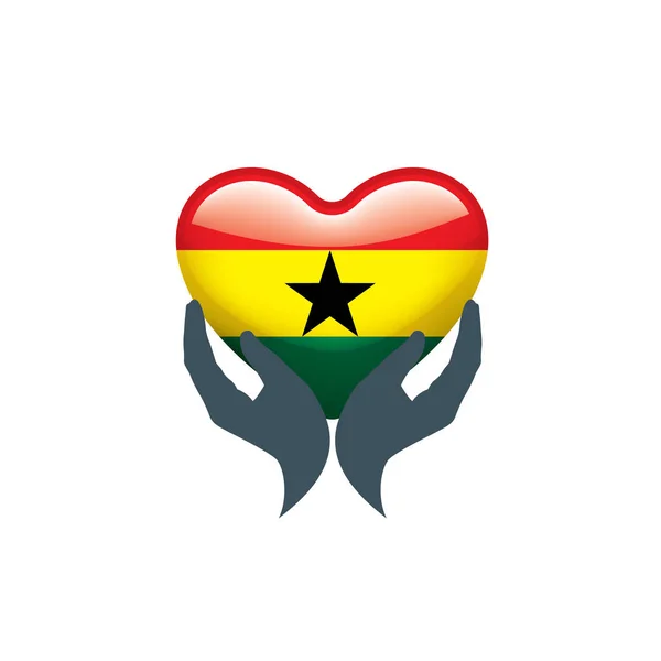 ガーナの国旗白い背景のベクトルイラスト — ストックベクタ