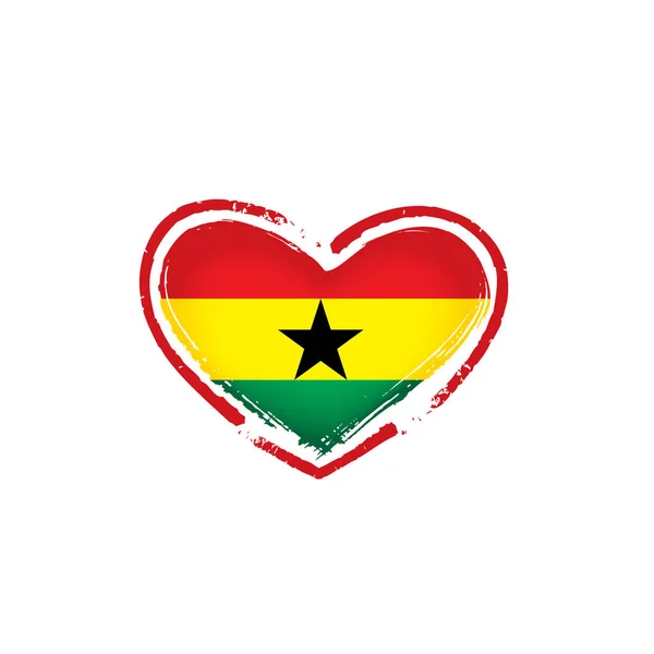 Bandiera Ghana, illustrazione vettoriale su sfondo bianco — Vettoriale Stock