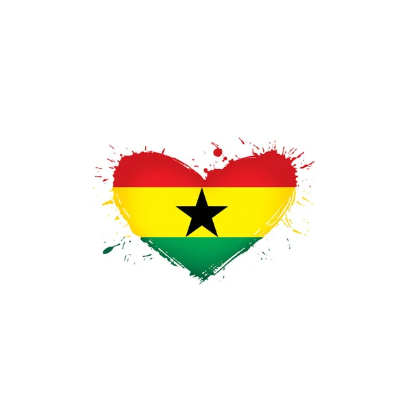 Bandera de Ghana, ilustración vectorial sobre fondo blanco — Archivo Imágenes Vectoriales