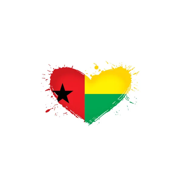Bandera de Guinea Bissau, ilustración vectorial sobre fondo blanco — Archivo Imágenes Vectoriales