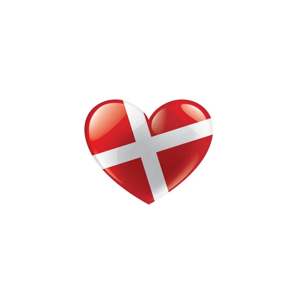 Flaga Danii, wektor ilustracja na białym tle — Wektor stockowy