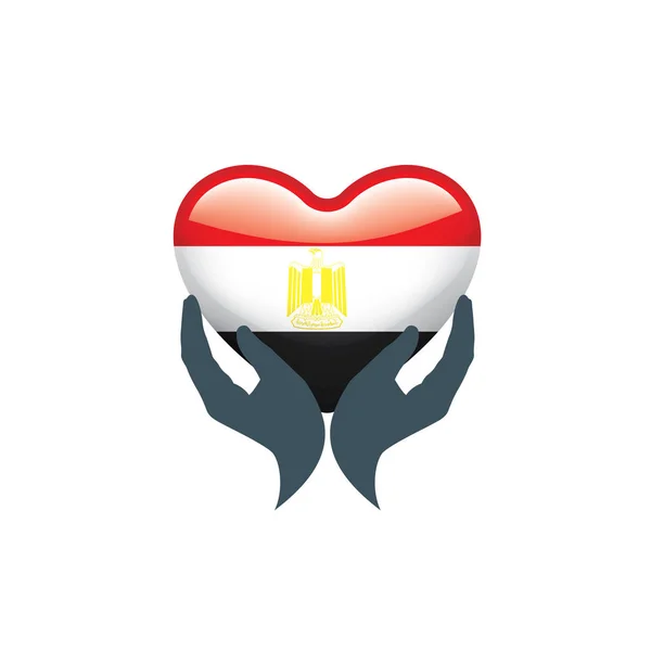 De vlag van Egypte, vectorillustratie op een witte achtergrond — Stockvector