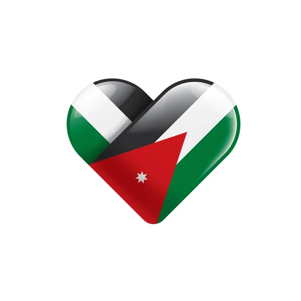 Jordánská vlajka, vektorová ilustrace na bílém pozadí — Stockový vektor