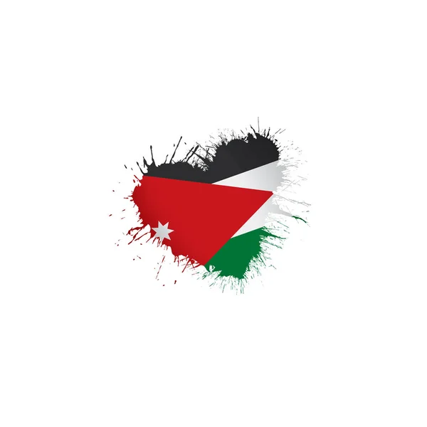 Bendera Yordania, gambar vektor pada latar belakang putih - Stok Vektor
