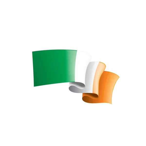 Σημαία Ιρλανδίας, διανυσματική απεικόνιση σε λευκό φόντο — Διανυσματικό Αρχείο