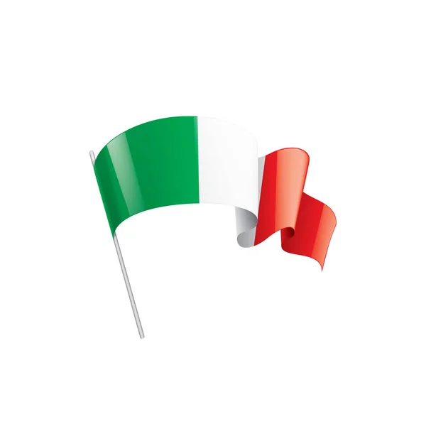 Italien flagga, vektor illustration på en vit bakgrund. — Stock vektor