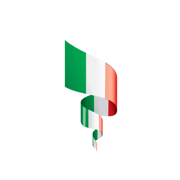 İtalya bayrağı, beyaz arkaplanda vektör illüstrasyonu. — Stok Vektör