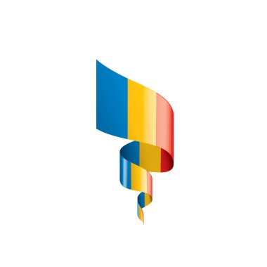 Çad bayrağı, beyaz bir arka plan üzerinde vektör çizim.