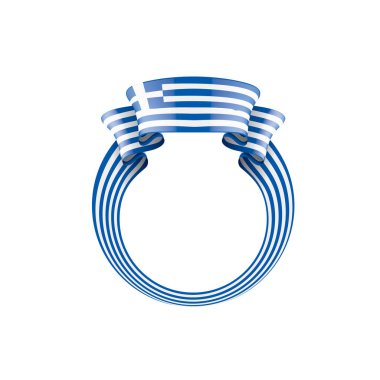 Yunanistan bayrağı, beyaz bir arka plan üzerinde vektör çizim.