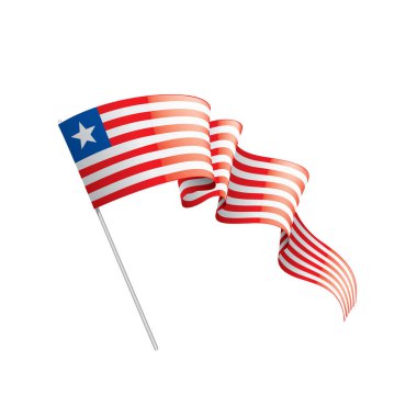 Liberya bayrağı, beyaz bir arka plan üzerinde vektör çizim.