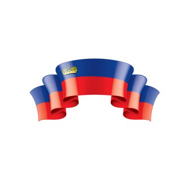 Lihtenştayn bayrağı, beyaz arkaplanda vektör illüstrasyonu.