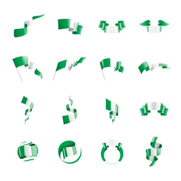 Nigeria flagga, vektorillustration på vit bakgrund. — Stock vektor
