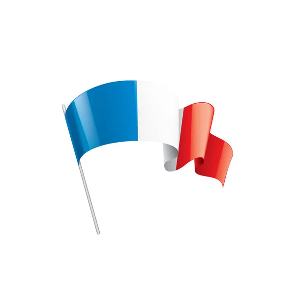 Francia bandiera, illustrazione vettoriale su sfondo bianco. — Vettoriale Stock