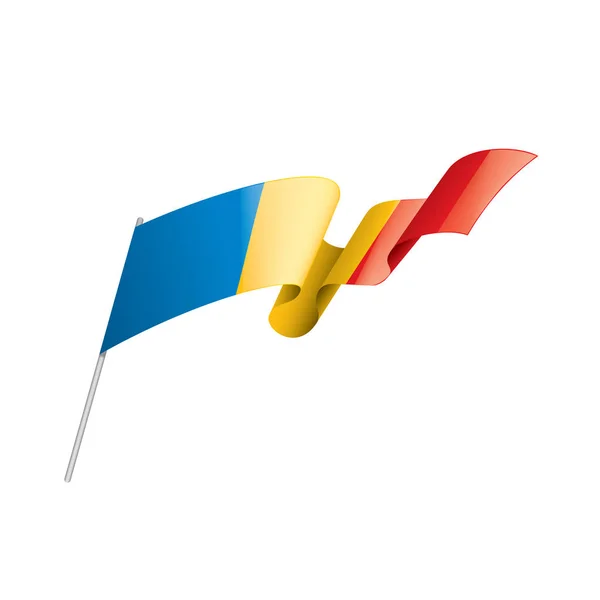 Tchads flagga, vektorillustration på vit bakgrund. — Stock vektor