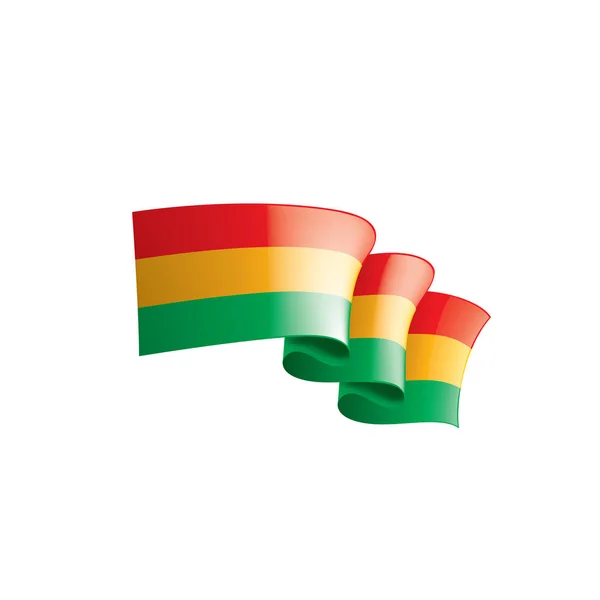 Bolivia flagga, vektorillustration på vit bakgrund. — Stock vektor