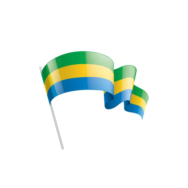 Gabon vlag, vector illustratie op een witte achtergrond. — Stockvector