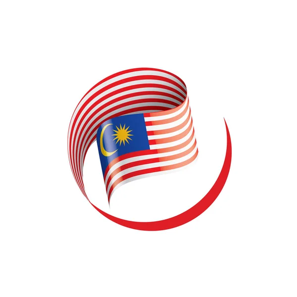 Malaysische Flagge, Vektorabbildung auf weißem Hintergrund. — Stockvektor