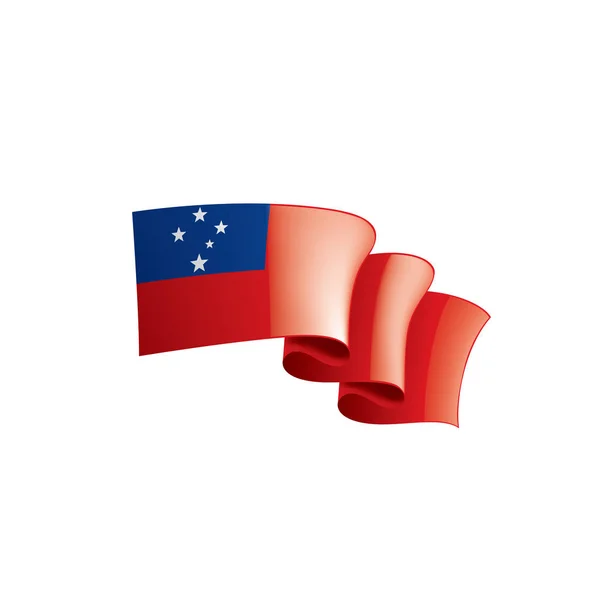 Samoa-Flagge, Vektorabbildung auf weißem Hintergrund. — Stockvektor