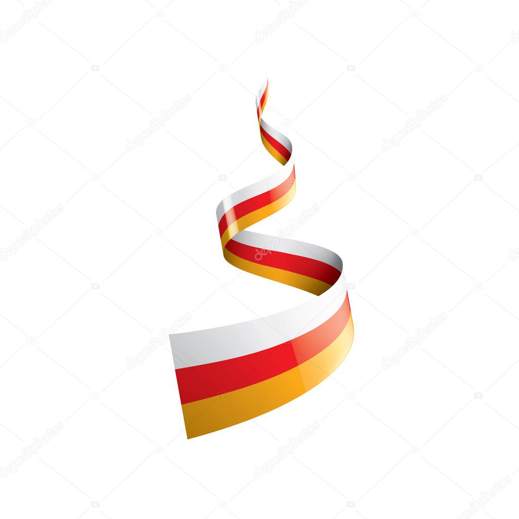 South Ossetia flag, vector illustration on a white background