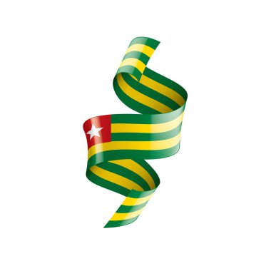 togo bayrağı, beyaz arkaplanda vektör çizimi.