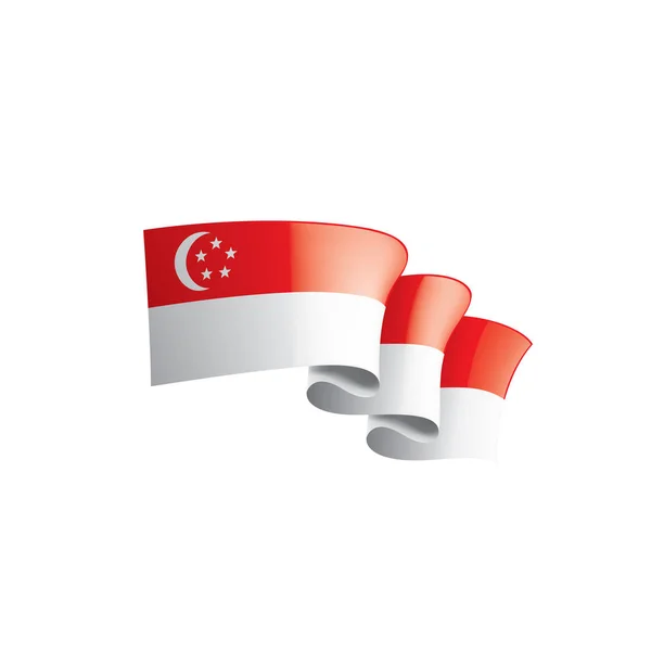 Singapore flag, vector illustration on a white background. — Stock Vector