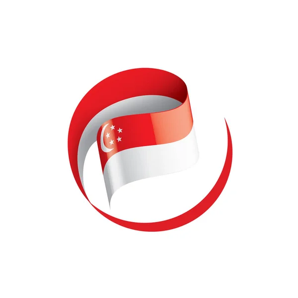 Singapur bayrağı, beyaz arkaplanda vektör illüstrasyonu. — Stok Vektör