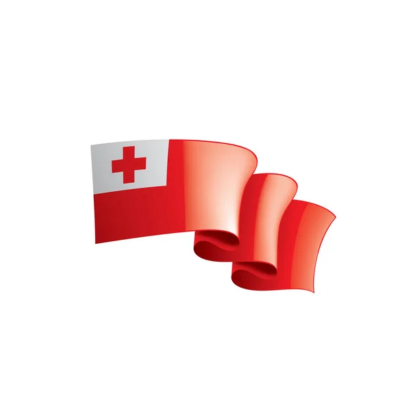 Tonga-Flagge, Vektorabbildung auf weißem Hintergrund. — Stockvektor